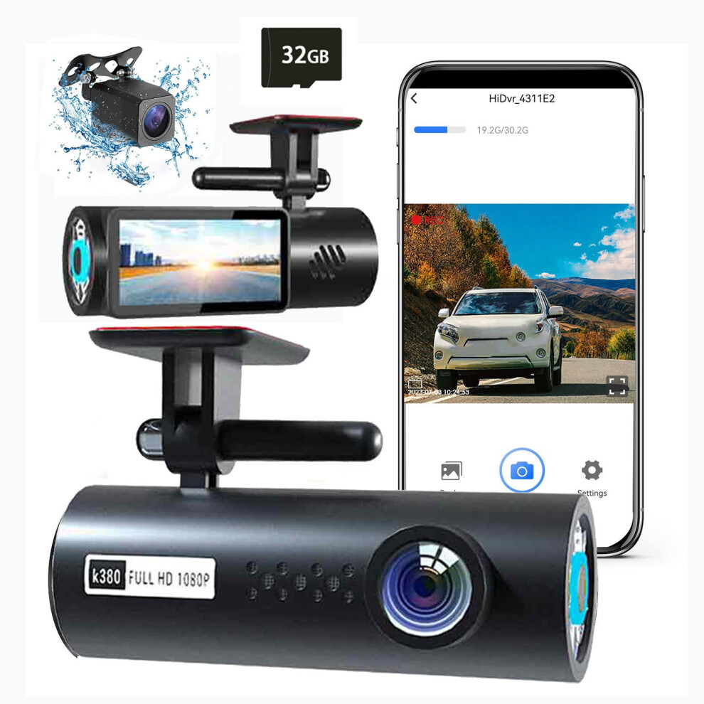 1080P Dual Lens Dash Cam With 1.97" Screen, Night Vision 9450273241715