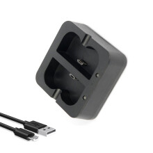 Ringkamera-Akkuladegerät mit zwei Steckplätzen und Micro-USB-Anschluss