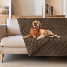 Couverture réversible imperméable pour animaux de compagnie 132 x 208 cm Chocolat noir
