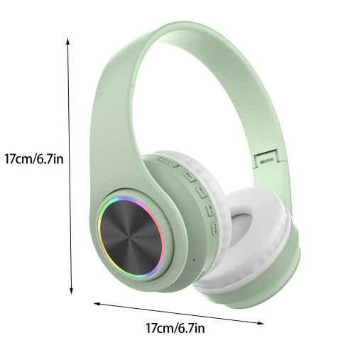 Ασύρματα ακουστικά Bluetooth Avtoify Over Ear με φως RGB και μικρόφωνο, πτυσσόμενα ακουστικά 2