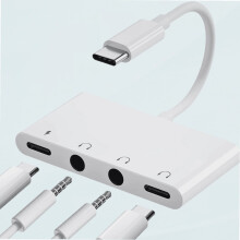 Adapter audio USB-C na Dual 3,5 mm z funkcją ładowania PD