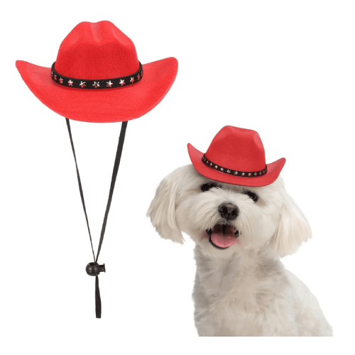 Cowboyhat til hunde og katte – justerbar sort mini