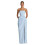 Pleated Formal Evening Gown Side Slit Design-light blue L 1