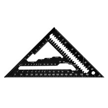 7inch Multiple Functional Aluminum Triangle Ruler For-Black