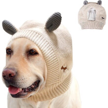 Paraorecchie per cani in maglia – Caldi e antirumore, beige