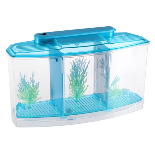 WRITWAA selvrensende blåt akvarium med tre-gitter design