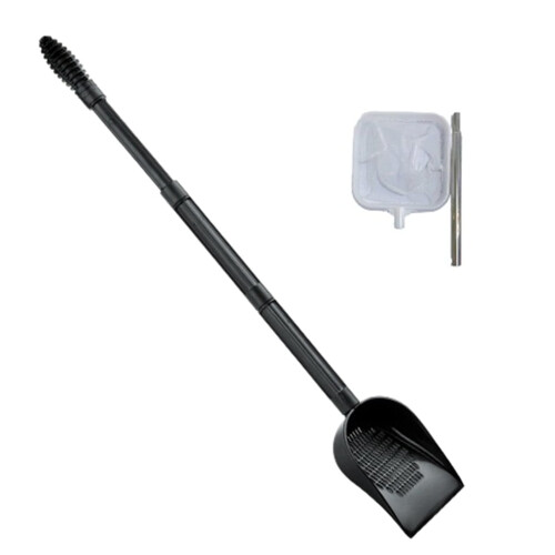 Aquarium grindschep met net, ergonomisch, 2 stuks