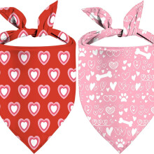 Bandana per cani, bavaglino triangolare regolabile per San Valentino