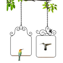 Vogelschaukel-Set (2er-Pack) – Schwarzes Metall mit Holzdübel