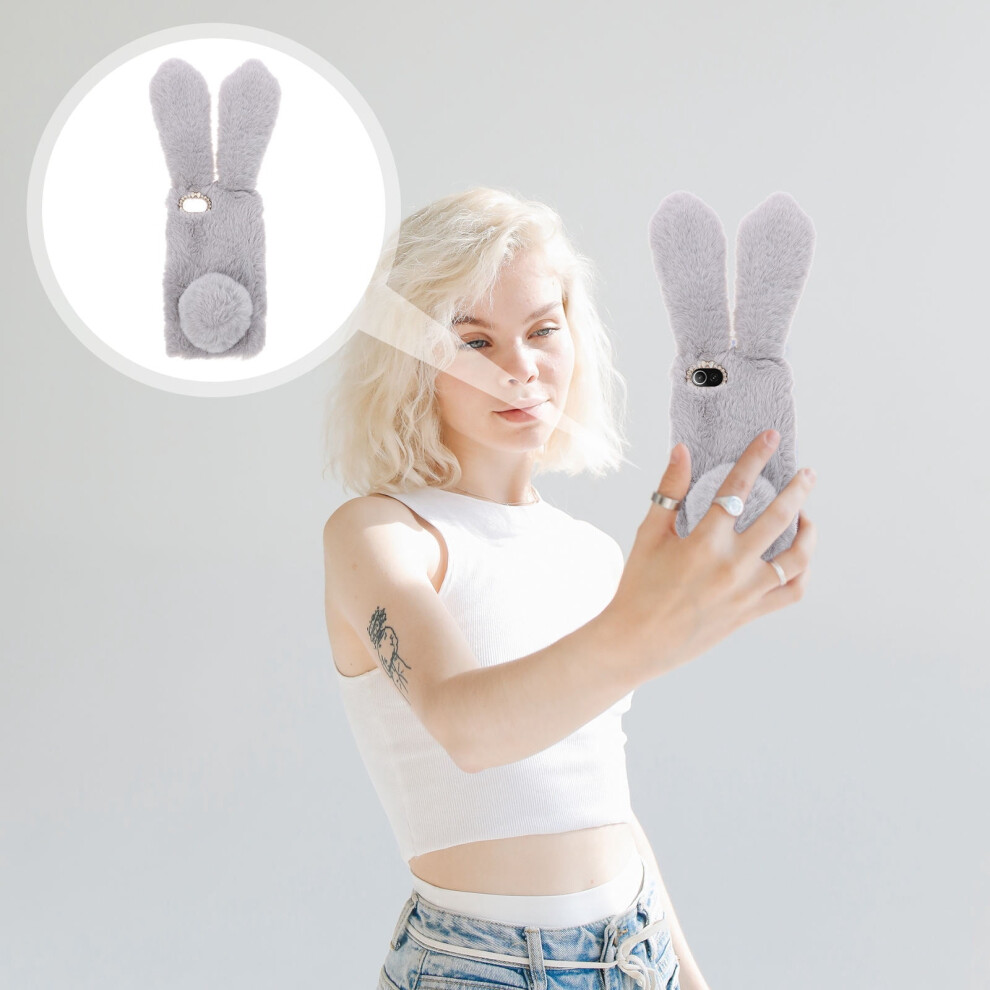 Rabbit Plush Iphone Se 2020 Case Light Grey 9450273270760