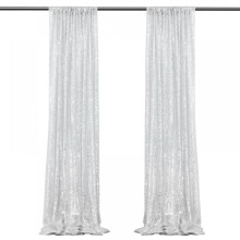 Cortină de fundal cu paiete albe, 60x2,4 m