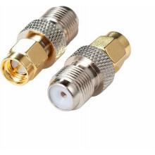 Adattatore RF da SMA maschio a F femmina, confezione da 2, placcato oro.