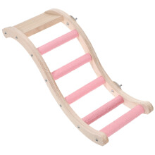 Bird Parrot Ladder Perch Parrot Ladder Toy Pink Natural Material 1Pack