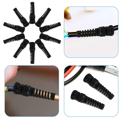 10 pezzi di pressacavi a spirale in nylon impermeabile