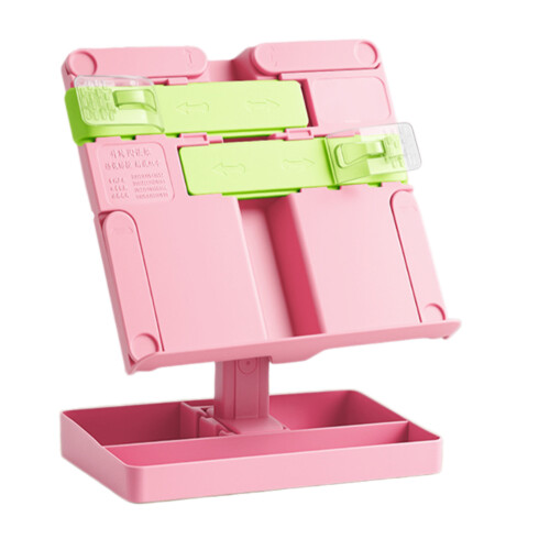 Desktop-ABS-Leseständer mit Seitenclip, ausziehbarer,-Rosa