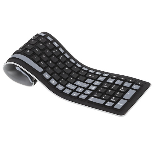 Teclado de silicone sem fio 2.4G com 107 teclas