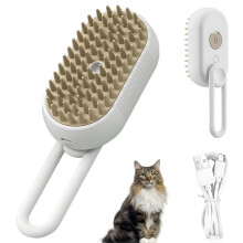 3-in-1 stoomkattenborstel met afneembare siliconen kop