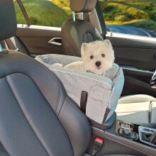 Assento para cães para console central de carro - Cinza, 45x25x24cm