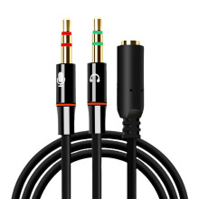 Kabel rozdzielający słuchawki 3,5 mm do komputera – 1 żeński do