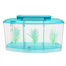 Mini acuario acrílico con luz LED y filtro, 28x10x15cm