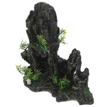 Decoración de acuario con forma de dragón de resina gris, 26x24x13cm