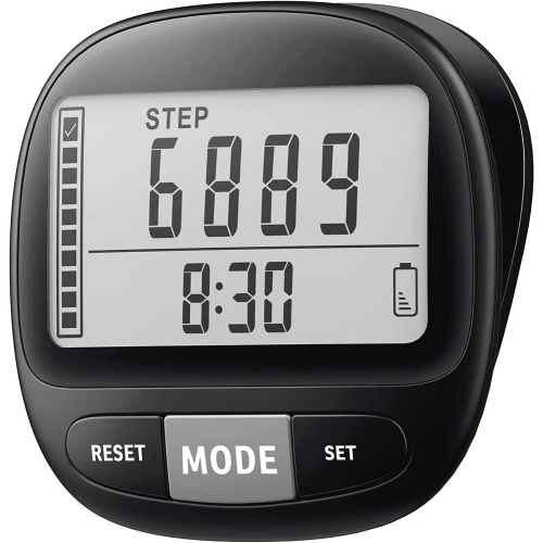 3D pedometer with clip and strap 7-day memory