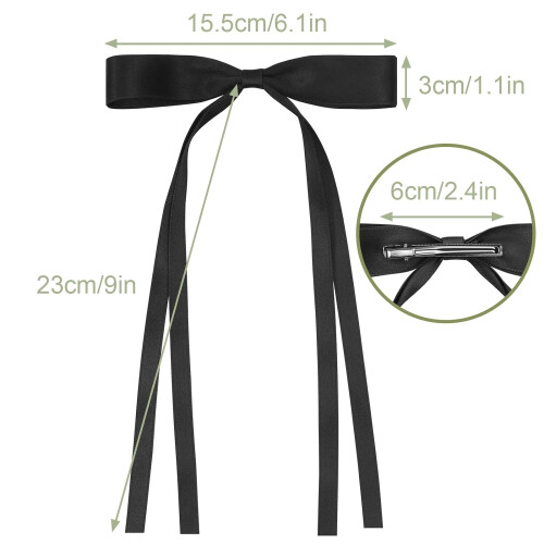 Conjunto de 6 presilhas de cabelo com laço para mulheres e meninas. 1