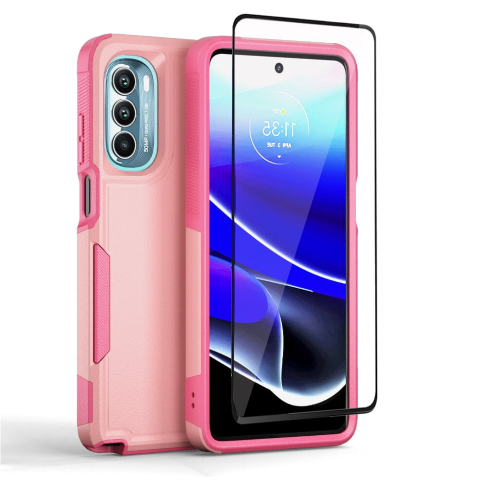 Xhy Moto G Stylus 5G 2022 Case With Screen Protector Pink 9170372496969