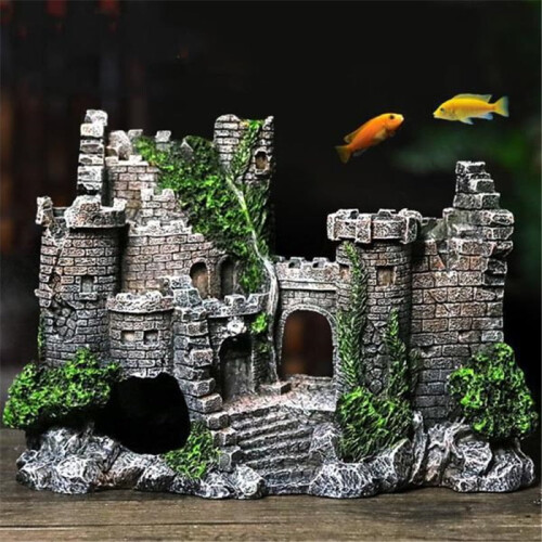 Acquario a forma di castello con diffusore d'aria per pesci Betta 1