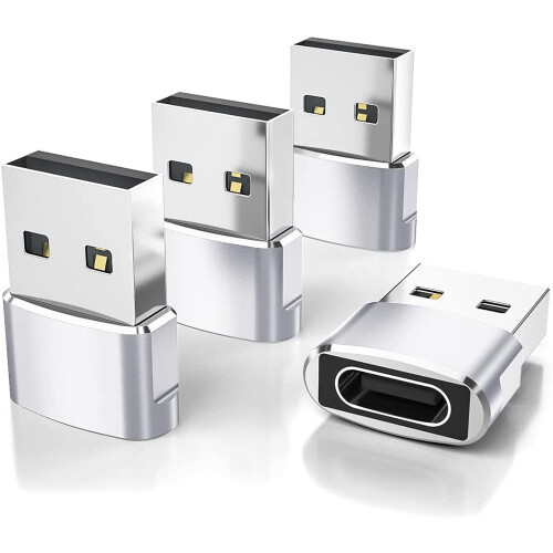 USB-C naaras - USB-A uros -sovitin (4 kpl)