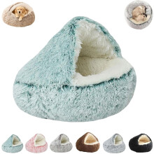 Cozy Cocoon hundeseng med hette, hule, liten, medium, kjæledyr