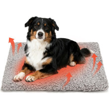 Selvoppvarmende katteseng 20x28 tommer grå fleece