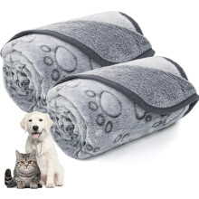 Manta polar para perros con huella de pata – Lavable para perros pequeños y