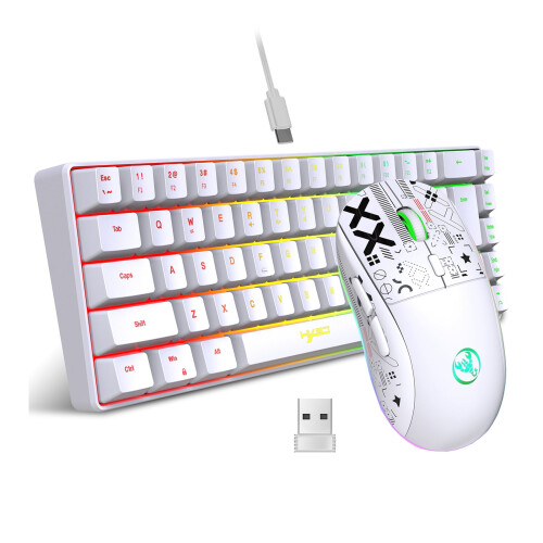 Tastiera da gioco OWSOO a 68 tasti e mouse wireless