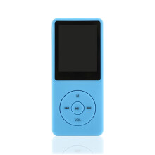 Reprodutor de MP3 portátil com tela de 1,8" e controles sensíveis ao toque.