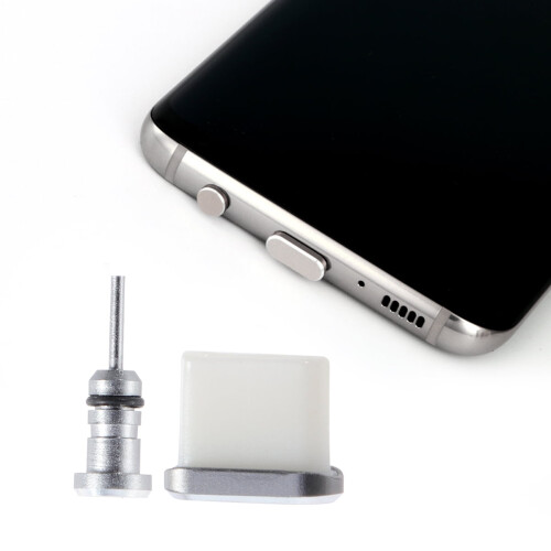 OUNONA 3,5 mm og USB-C-portpluggsett grå