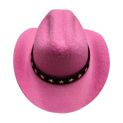 Cowboyhatt for hunder og katter – lys rosa, medium