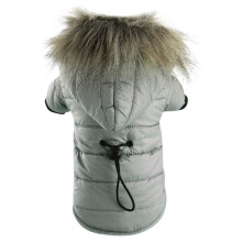 Moletom cinza para cachorro, acolchoado em algodão, ideal para o inverno.