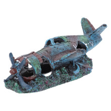 Adorno de resina para acuario con forma de avión de combate