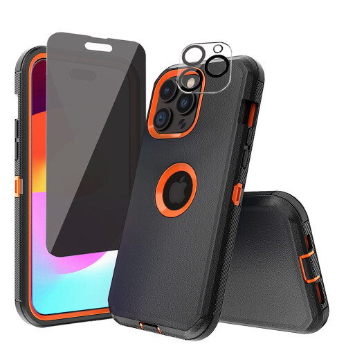 Capa TASHHAR para iPhone 15 com película de privacidade e lente.