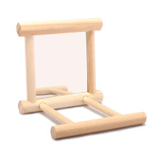 Columpio de madera con forma de pájaro y percha, 10 cm