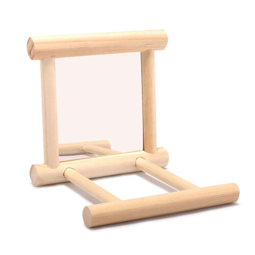 Balanço de madeira em forma de pássaro com poleiro, 10 cm