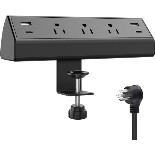 Πολύπριζο σφιγκτήρα γραφείου με 2 πρίζες USB-C, 2 USB-A και 3 πρίζες AC