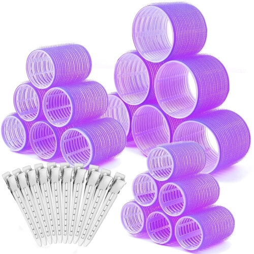 Set bigudiuri – 3 mărimi, 18 buc. plastic violet