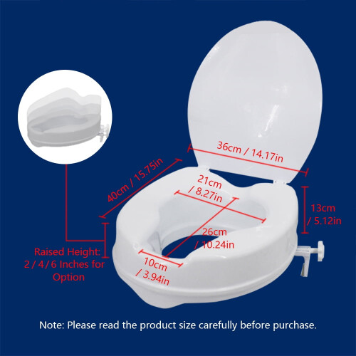 Sedile rialzato per WC con coperchio, 10 cm, bianco