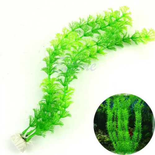 Planta artificial verde para aquário, grama sintética – Plástico e