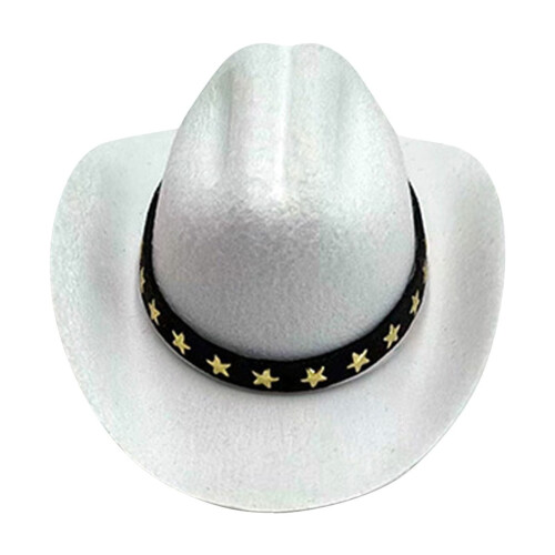 Καπέλο Cowboy για Σκύλους και Γάτες - Ρυθμιζόμενο Λευκό S