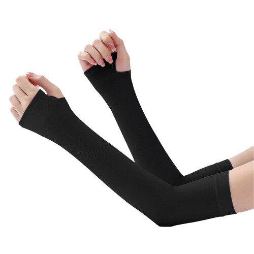 Mangas de proteção para os braços femininas com proteção UV e ajuste antiderrapante.