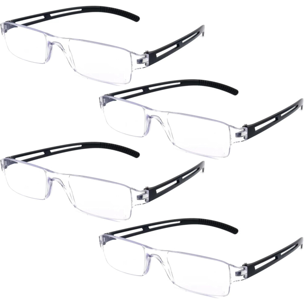 4-Pack Rimless Blue Light Blocking Reading Glasses