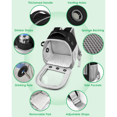 Portable pet backpack for rabbits guinea pigs hamsters with